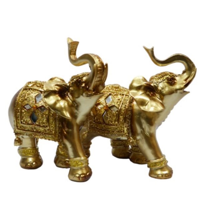 풍경나라)황금 골드 코끼리 대형 한쌍