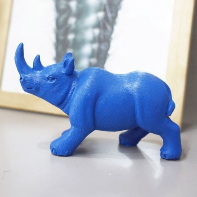 풍경나라)풍수 재물 블루 코뿔소 장식소품